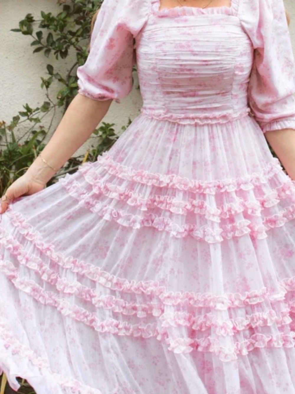 Ivy city Aniston pink ruffle dress size XL